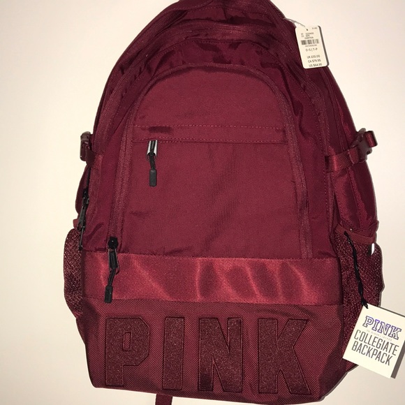 pink collegiate backpack pink